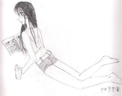 Summertime girl w/ manga (VERY OLD) by Kerushi