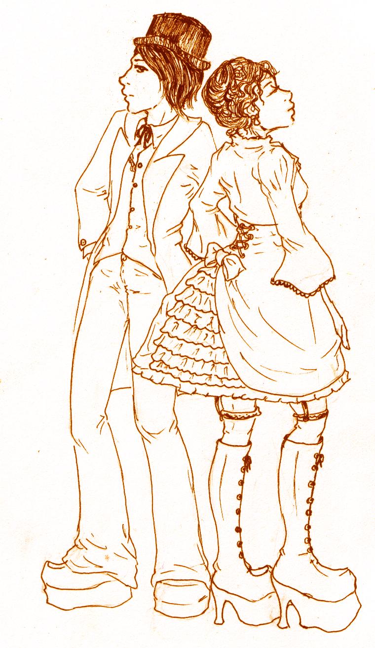 Neo-Victorian Couple by Kerushi