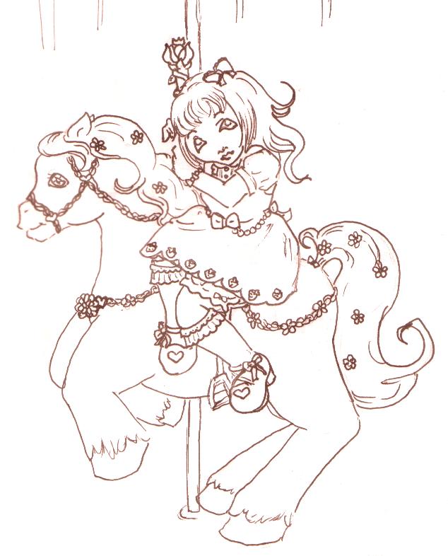 Sweet Carousel Sketch by Kerushi