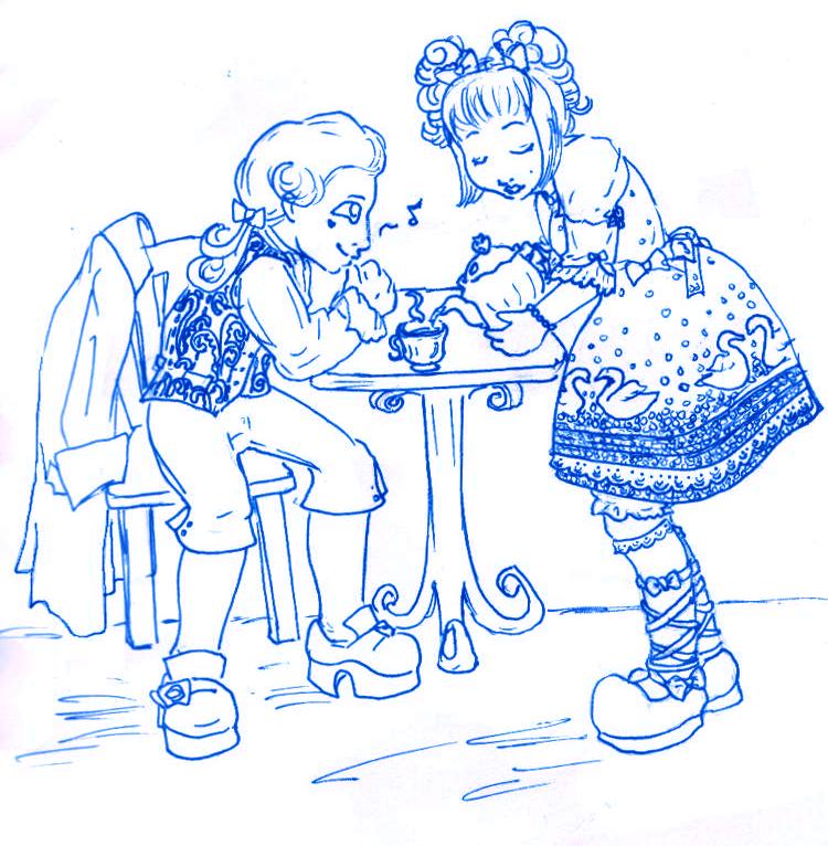 Tea Time doodle by Kerushi