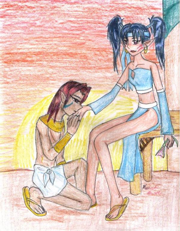 Egyptian Princess and BF, for  FoxGirl06 by Kerushi