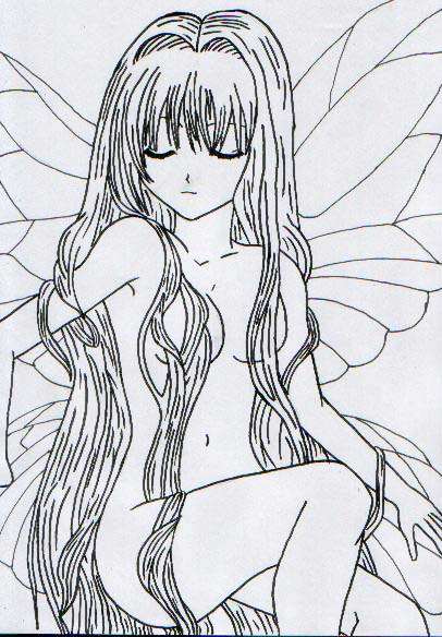 *Uncoloured* Naked Midnight Fairy by Kes