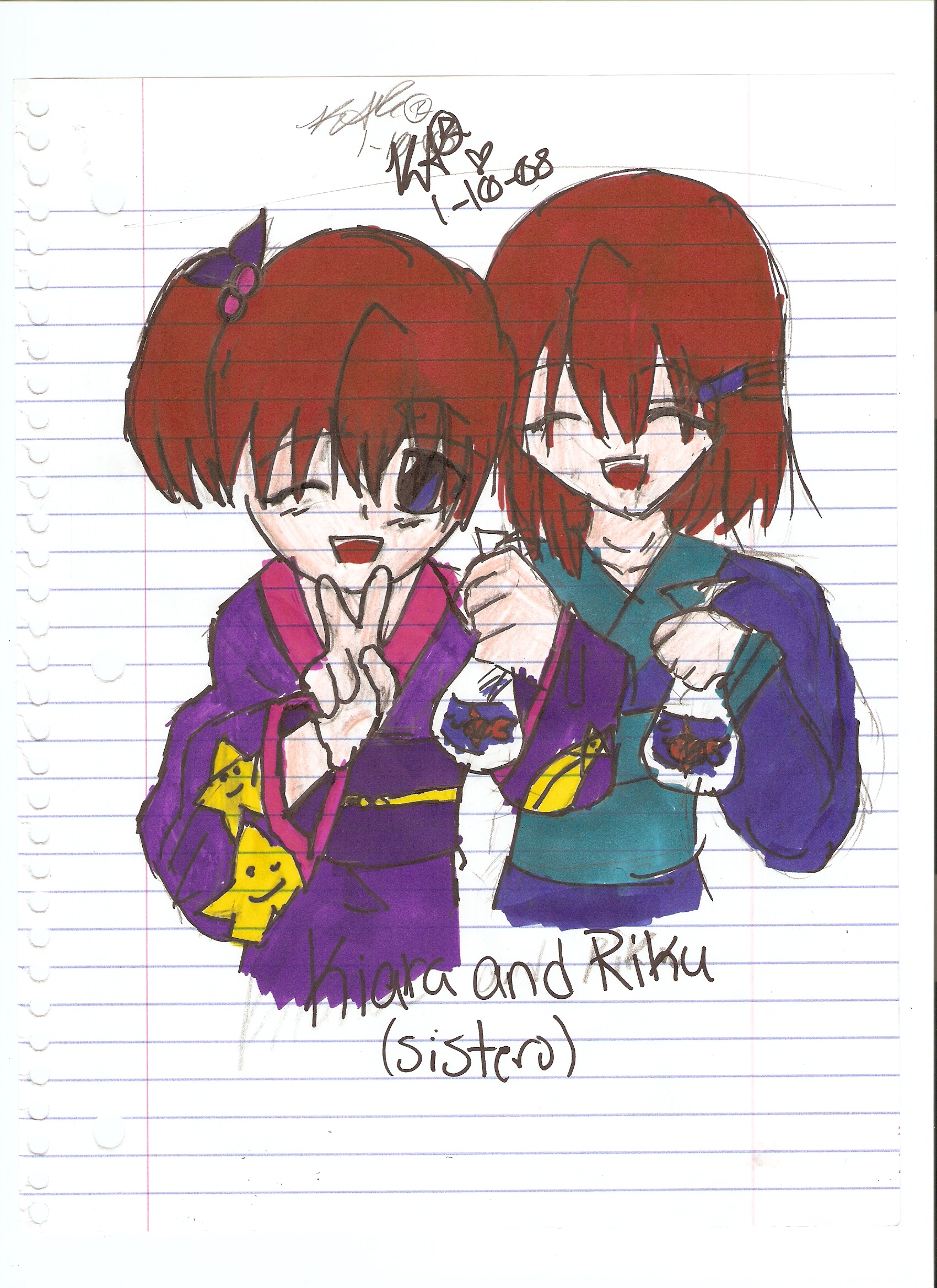 COLORED Young Kiara and Riku by KiaraAkira