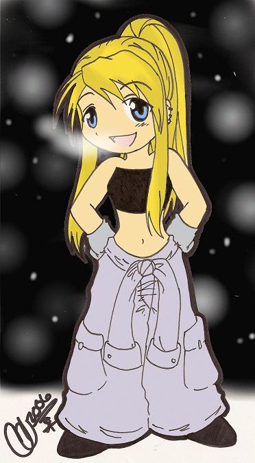 Winry in the snow by Kibachan14