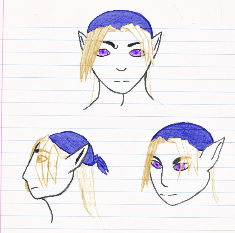 Some guy (not an elf, partly colored) by Kieran