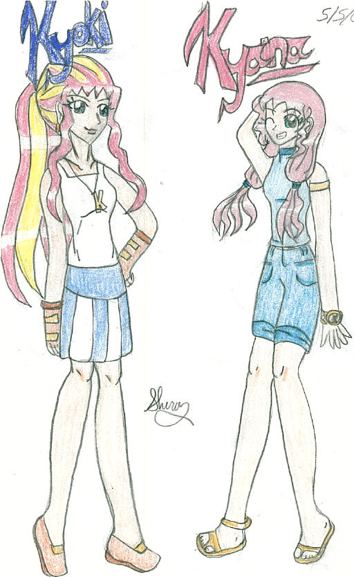 DarkLight Characters:  Kyoki and Kyana by KingdomHeartShera