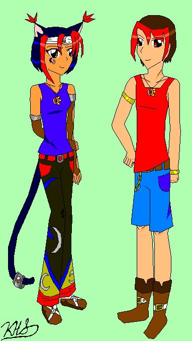 Len-kun and Kya-chan by KingdomHeartShera