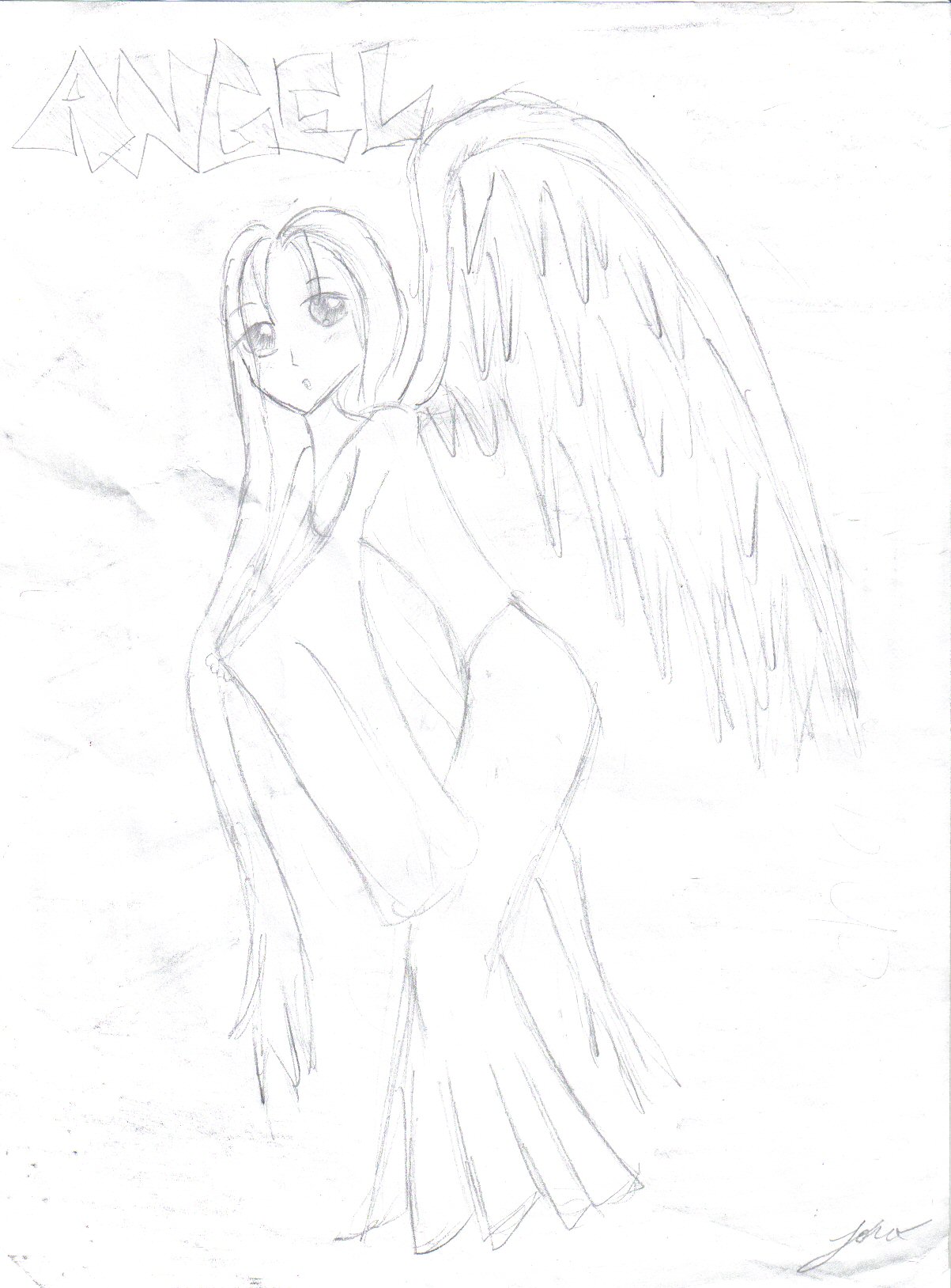 Angel I Doodled in Math by KingdomHeartzfreak