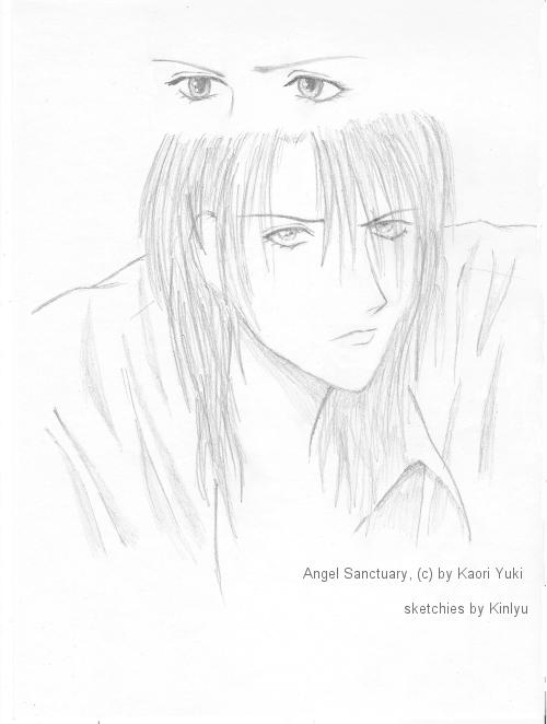 Setsu's eyes and Kira - sketch by Kinlyu