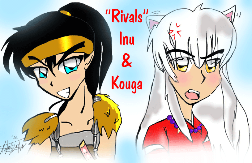 Rivals" Inuyasha & Kouga (for SomeKindofFreak) by Kioko-chan