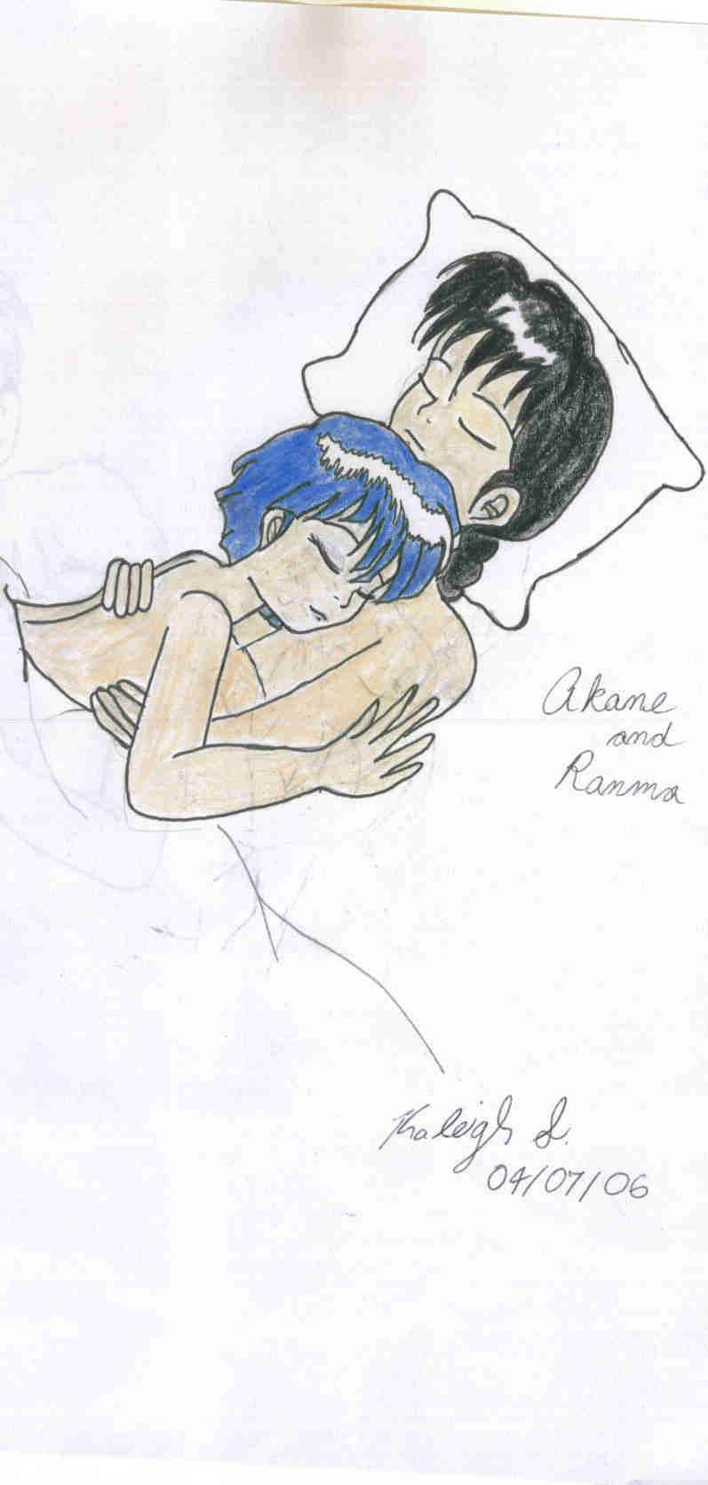 Sleeping Ranma and Akane by KionaKina