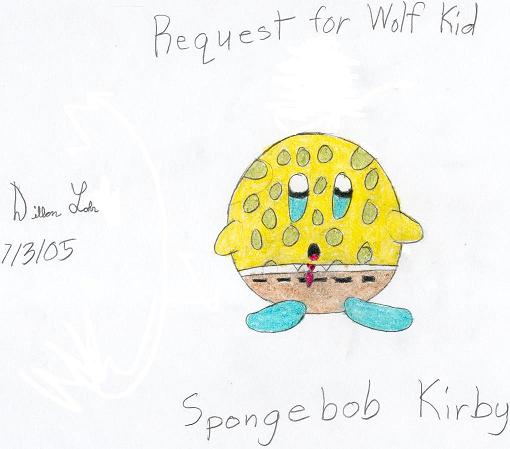 Request for Wolf Kid:spongebob kirby by KirbyFannatic