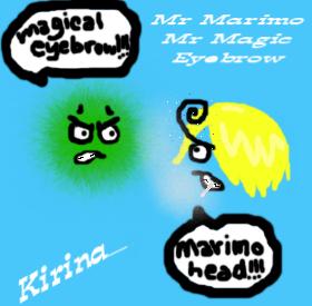 Mr Marimo & Mr MagicalEyebrow by Kirina_