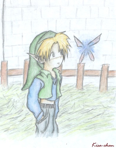 Young Link with Navi by Kisa-chan