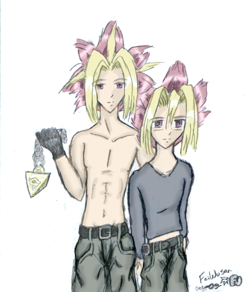Yami and Yugi in color by Kisa-chan