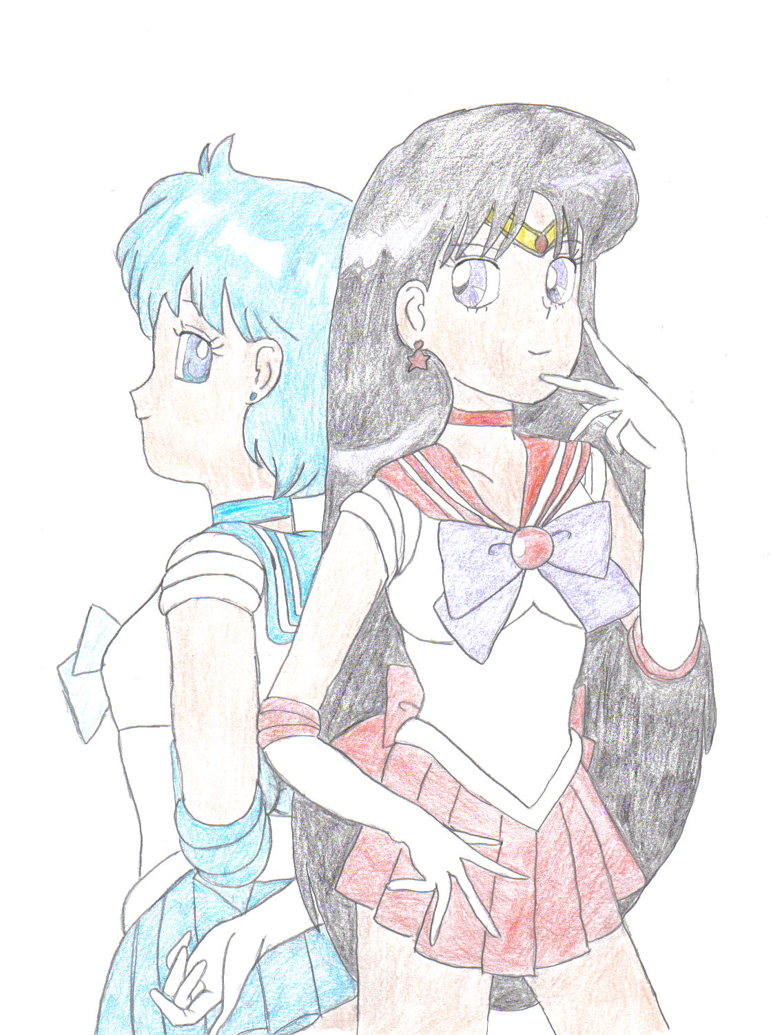 Sailor Mercury &amp; Sailor Mars by Kitsune29