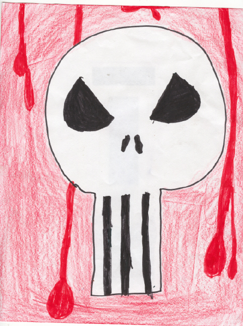 A bloody skull by Kitsune_the_priestess