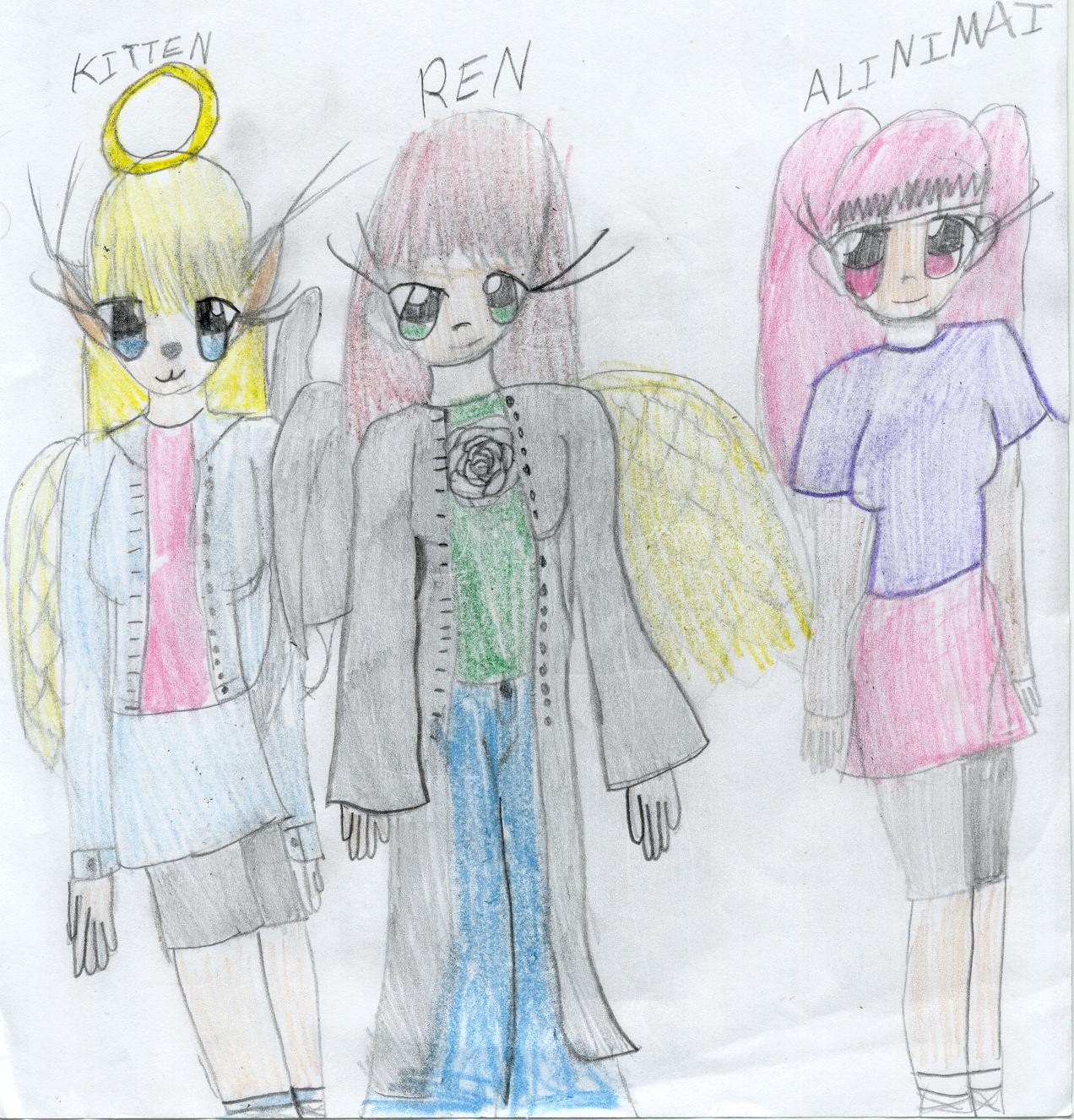 Ren,Kitten, and Alinimai;Angels of the Future by Kittenrocks