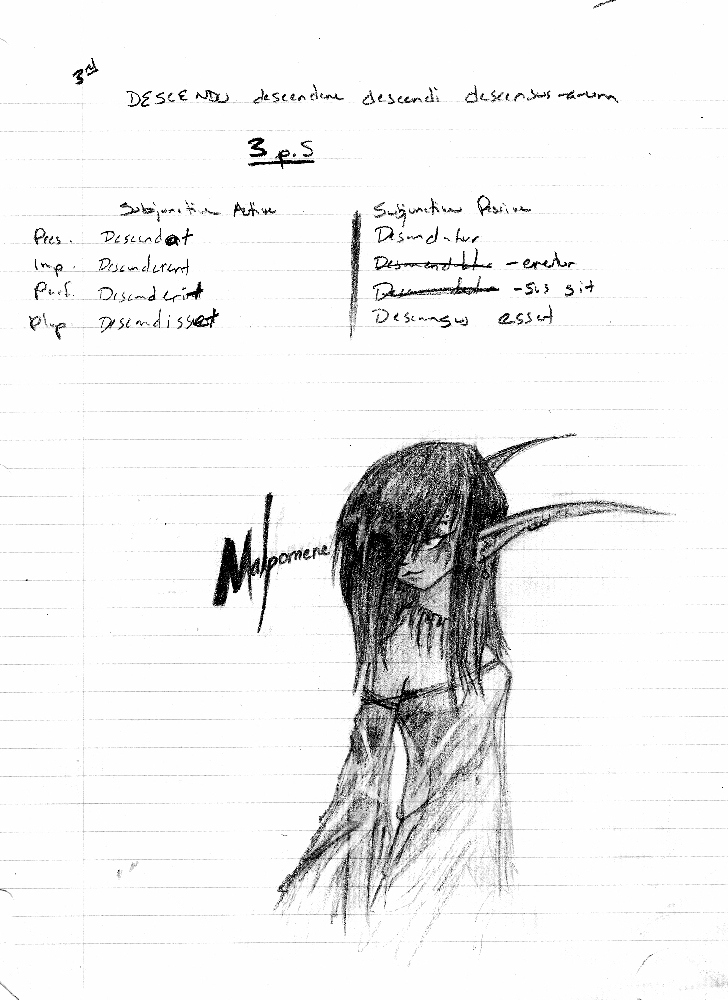 School Notes: Malpomene the Night Elf by Kittyku1189