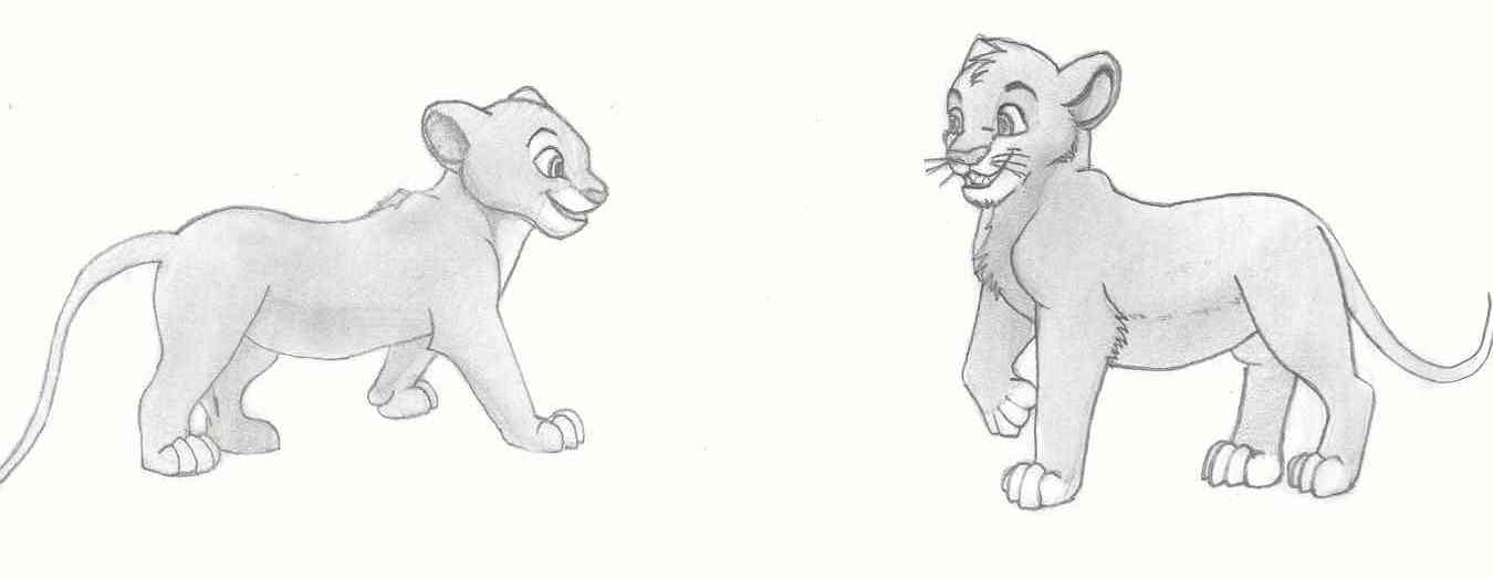 Simba and Nala Sketch by Kitzy