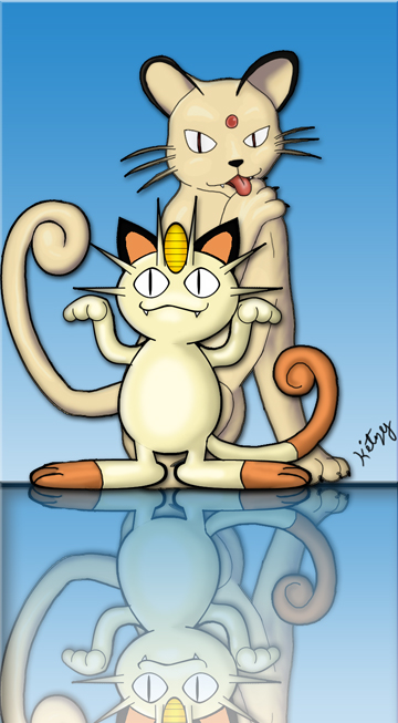Meowth and Persian by Kitzy
