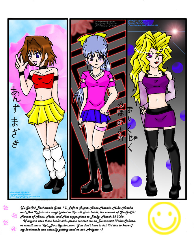 YGO Bookmarks Girls 1-3 by Koi_Bara