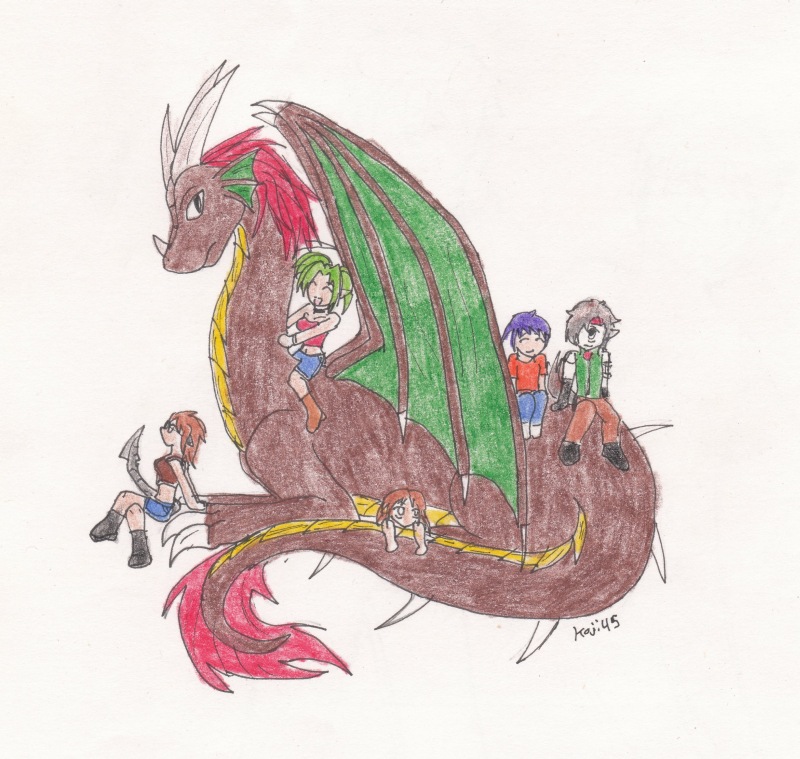 Dragon and Chibis by Koji45