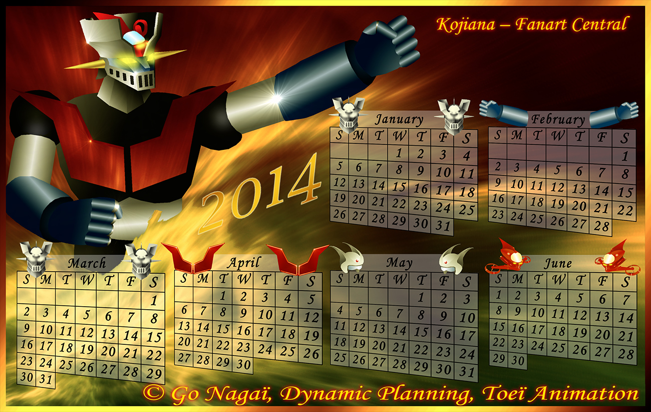 Calendar Mazinger Z 2014 (1) by Kojiana