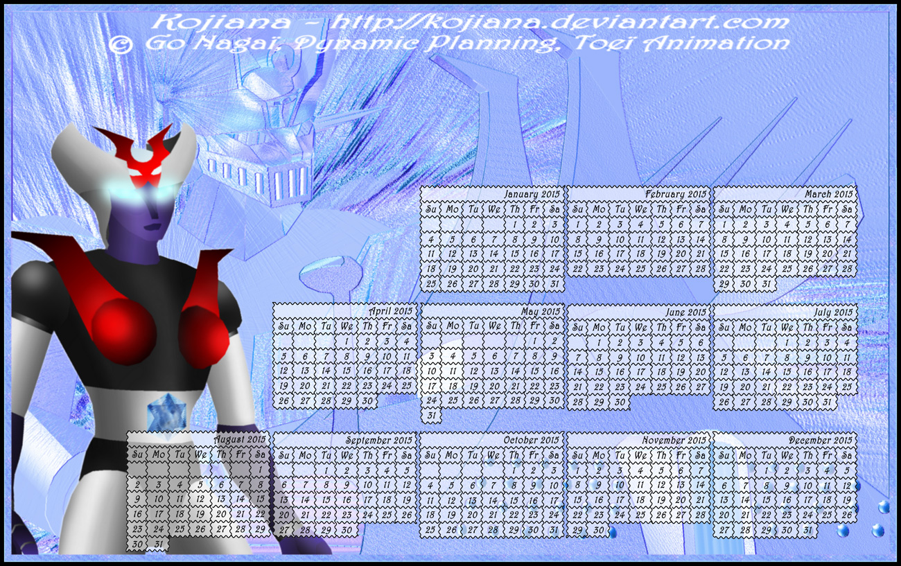 Calendar Mazinger Z 2015 (1) by Kojiana