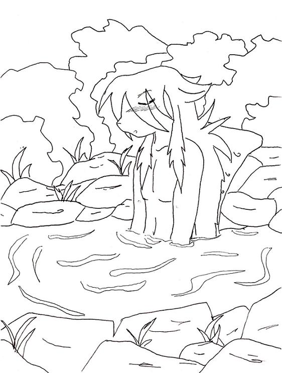 Kurama in the Hot Springs by Kokolo
