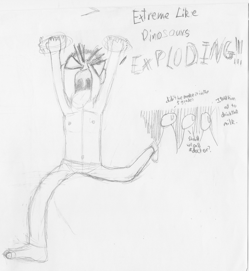 EXTREME LIKE DINOSAURS EXPLODING!!! (Sketch) by Kooldude