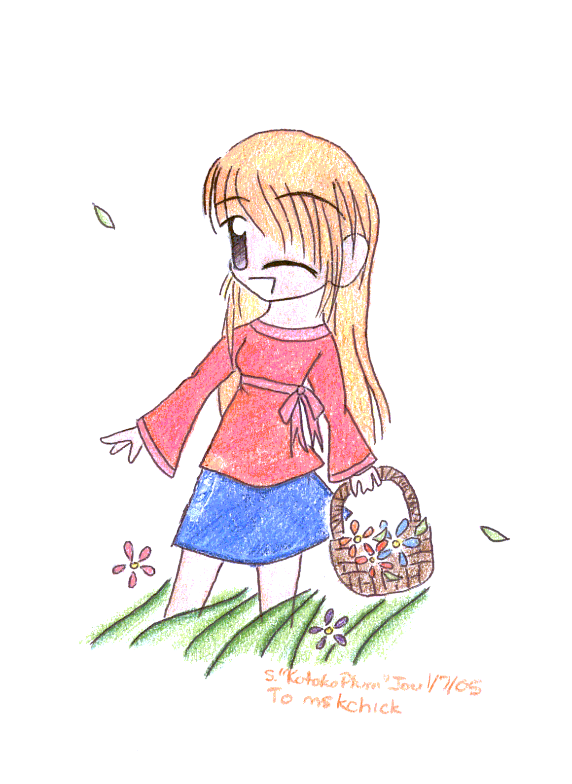 A Chibi Picking Flowers *request* by KotokoPlum