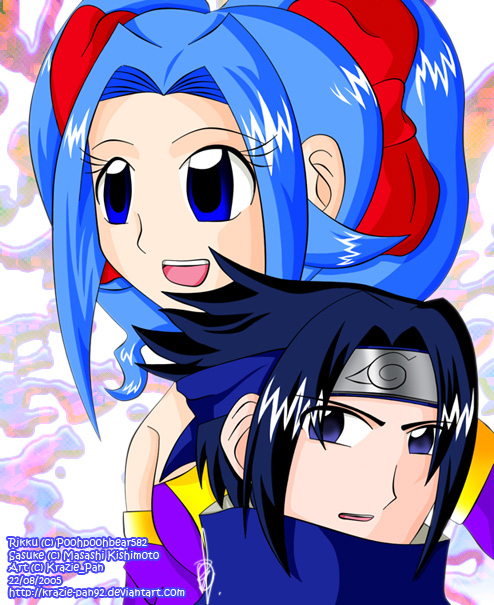 Arttrade: Rikku and Sasuke by Krazie-Pan92