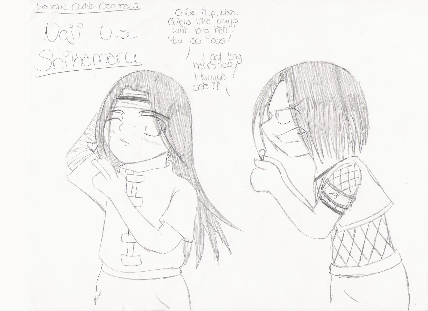*Konoha Cutie Contest 2- Neji vs Shikamaru* by KrimzenAngel
