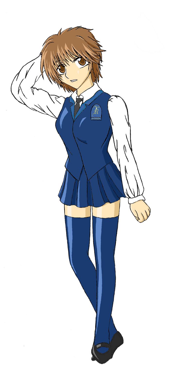 "Mizuki In A Girl's Uniform (Photoshoped)" by KrimzenAngel