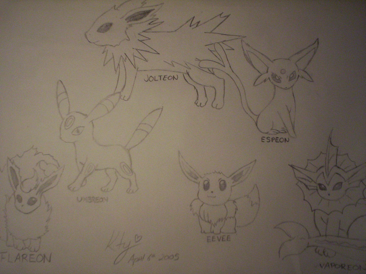 eevee and its evolutions by Kty