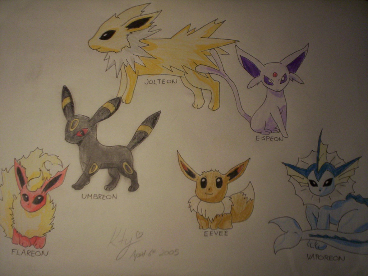 eevee and its evolutions*colour* by Kty