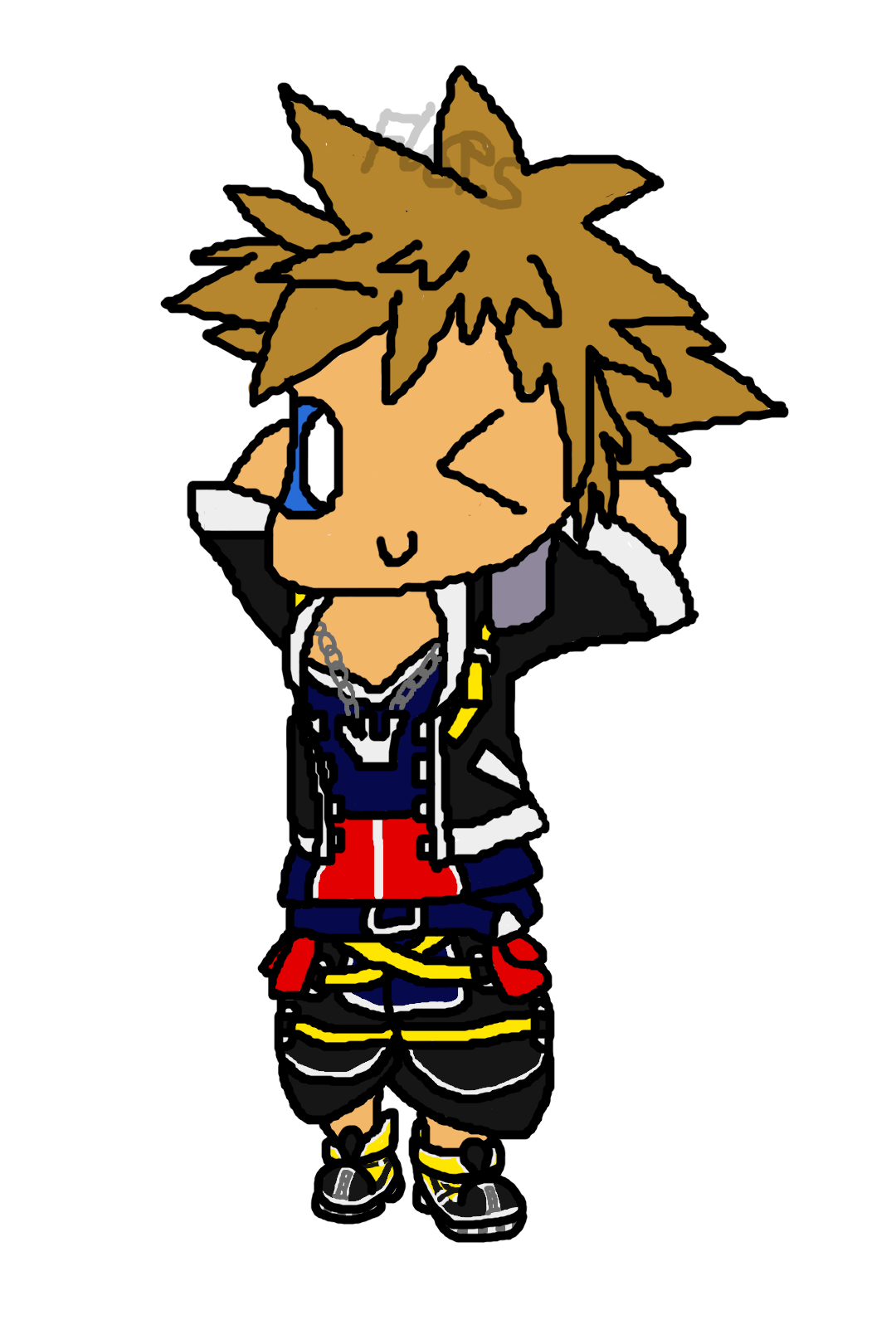Sora Kingdom Hearts 2 Outfit Fanart by Kuby