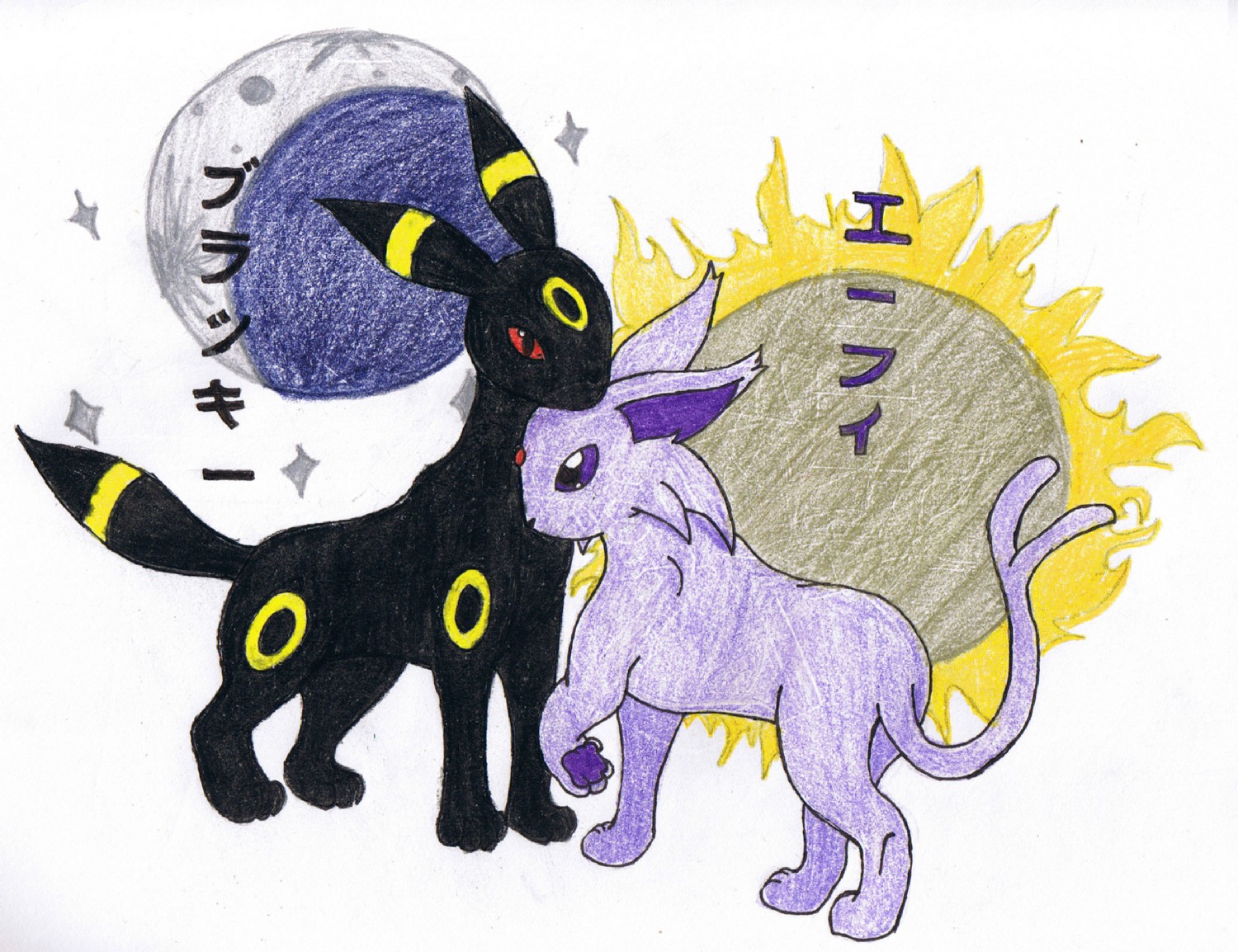 Umbreon and Espeon *request* by Kumquat