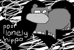 poor lonely hippo by Kupo
