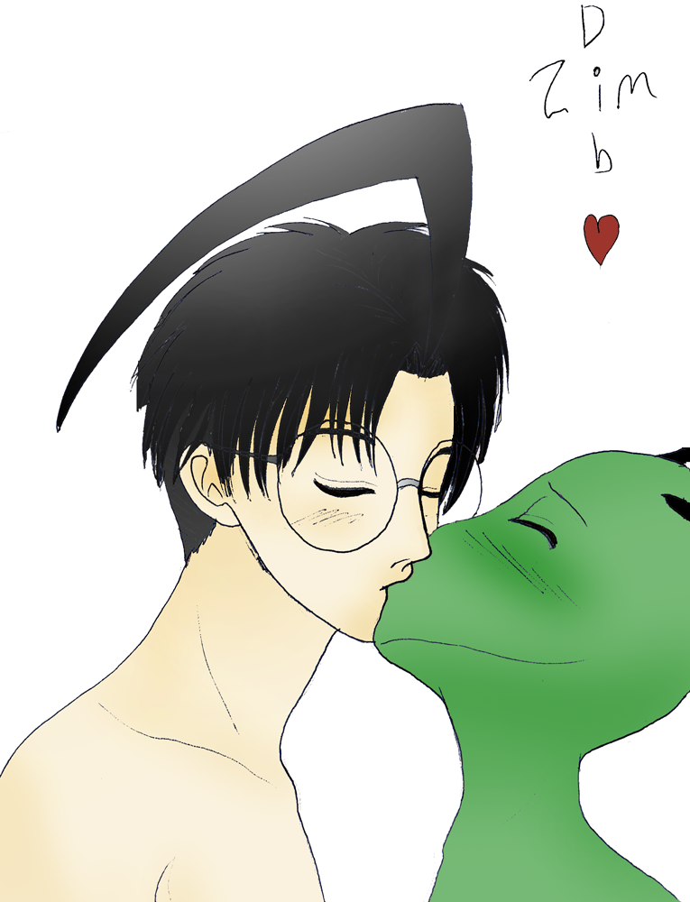 Zim and Dib Kiss by Kurama_Lover_Otaku_Bunny
