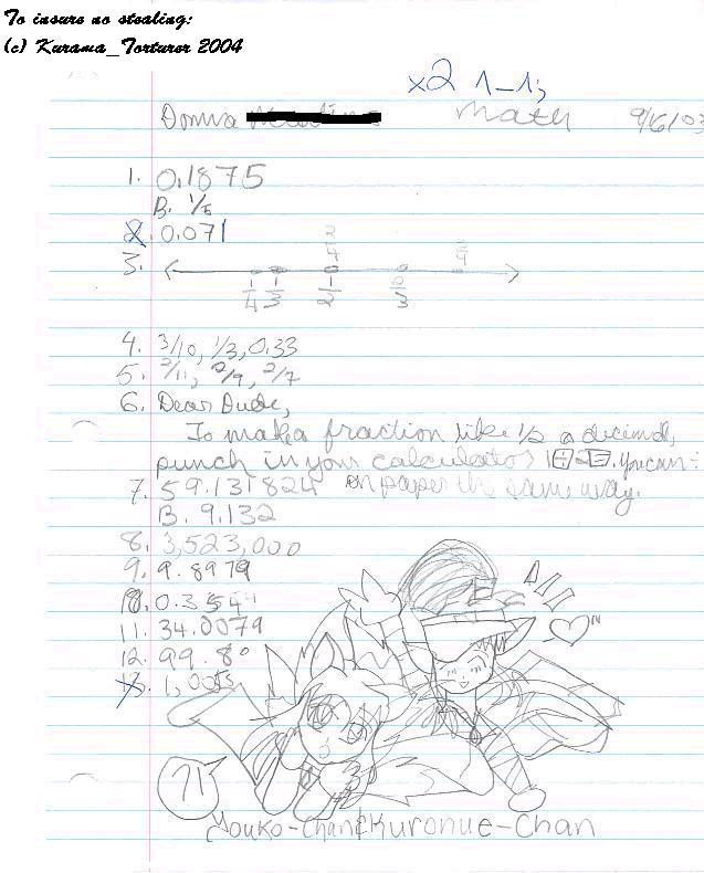 What I have learned in Math Pt 1 (Youko and Kuronu by Kurama_Torturer