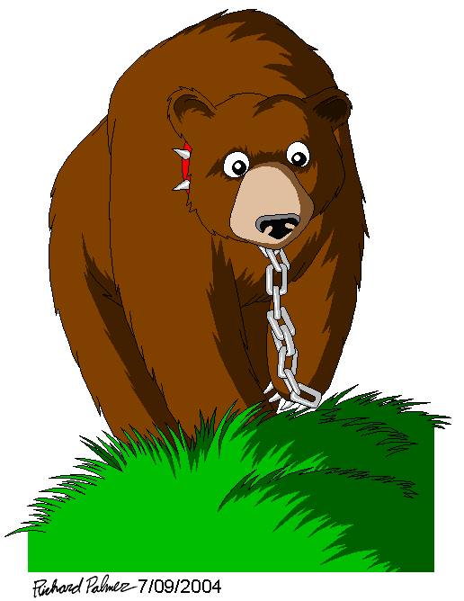 The Bear wearing his old collar and chain by Kuroko8