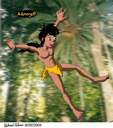 Anime Mowgli leaping by Kuroko8