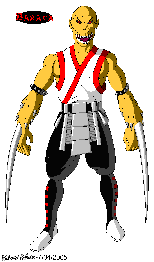 A drawing of Baraka from Mortal Kombat 2 what I done a long time