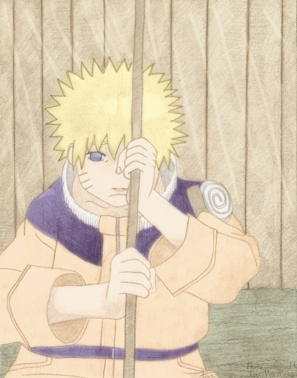 Naruto Swinging (Colored) by Kurome