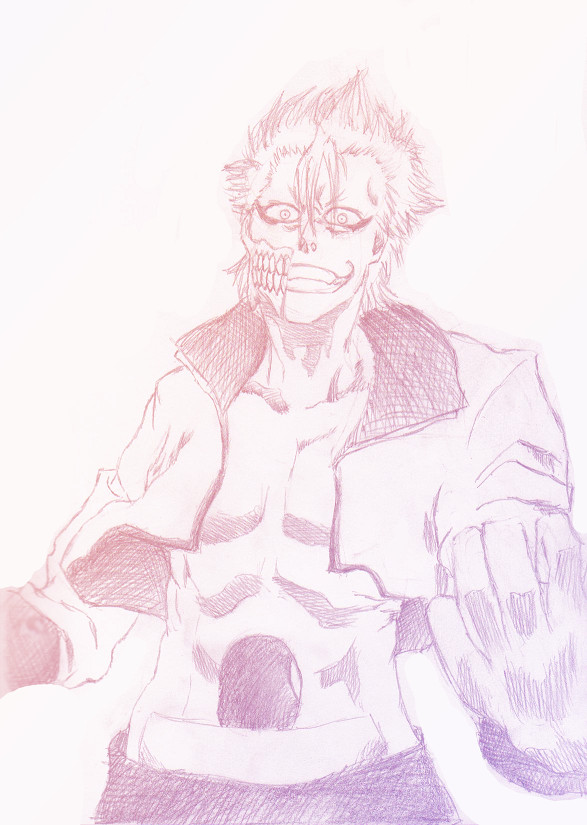 Grimmjow- Crosshatching practice by Kyonkichis1Kitty