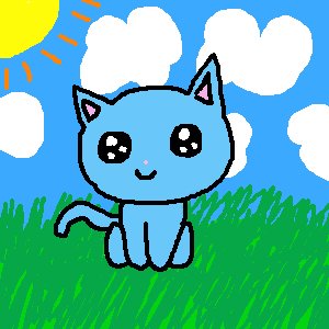Cute Blue Kitty by kacheepany