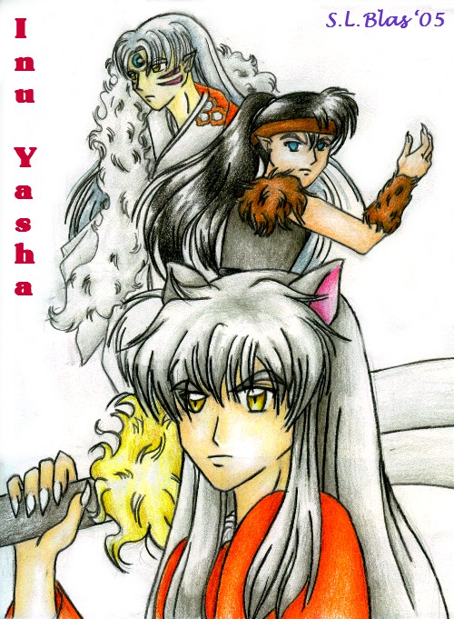 Inu, Sessy, and Kouga ready to battle by kagome_n_koga