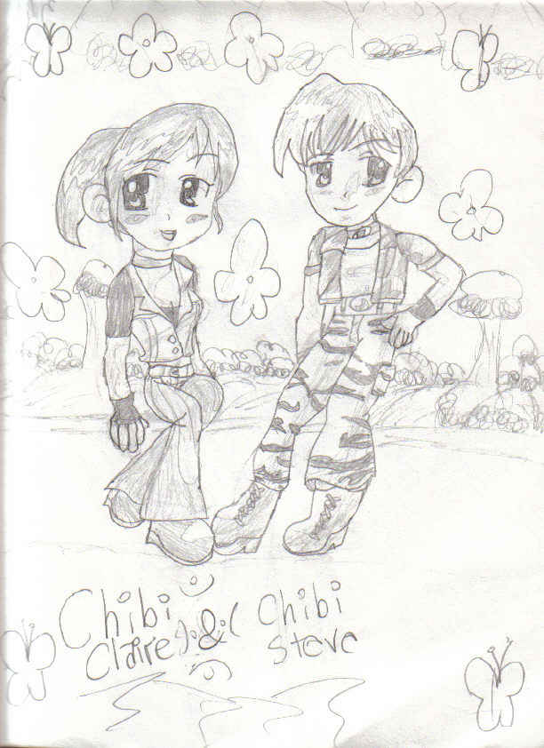 chibi claire and chibi steve!:( by kagomeinuyasha123